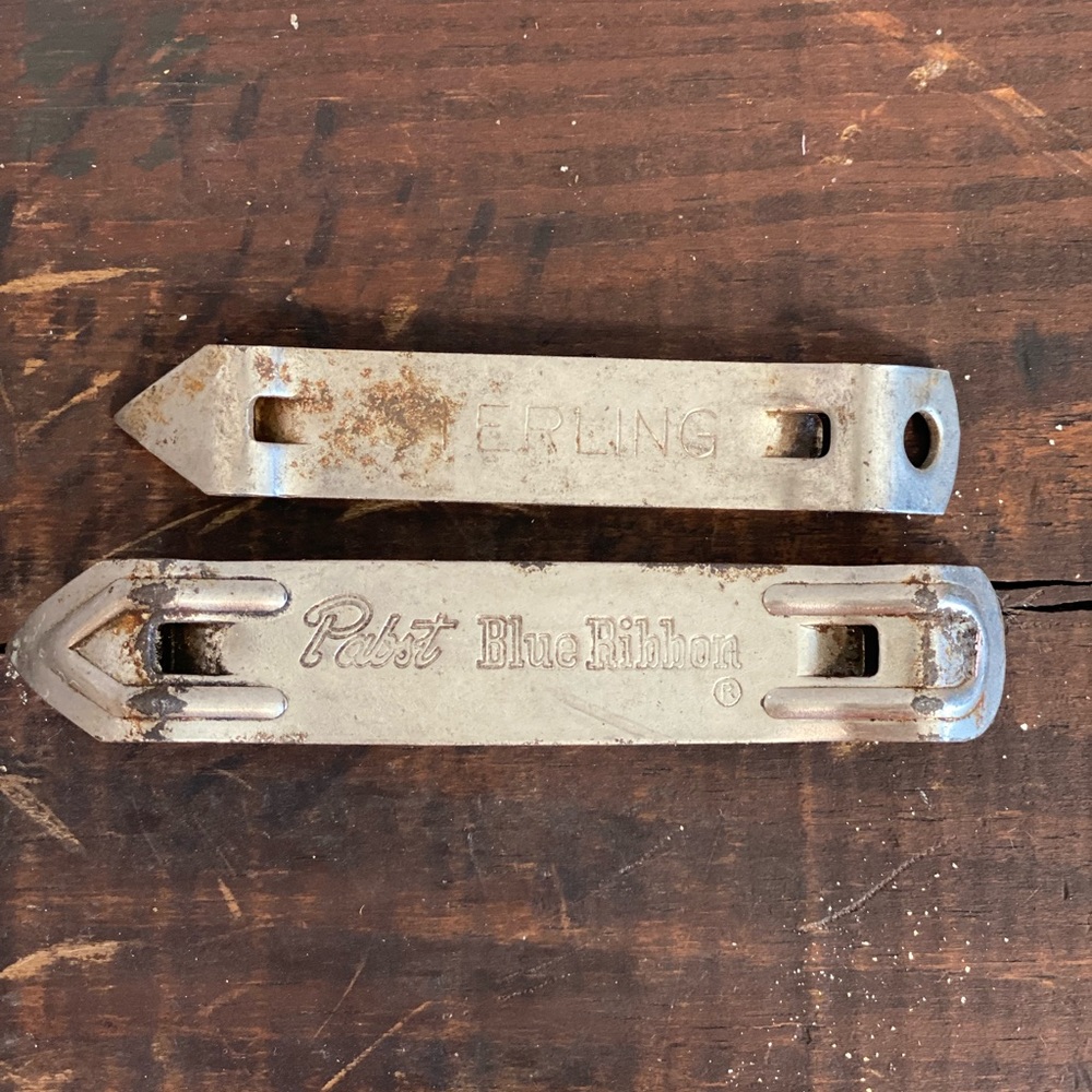 Vintage Pabst blue ribbon beer bottle opener and sterling bottle opener